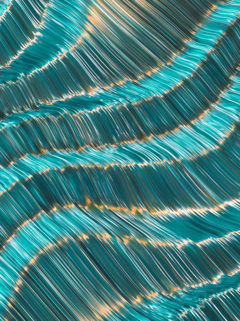 Mesmerizing Teal and Blue Abstract Waves Wallpaper - 1920x2560