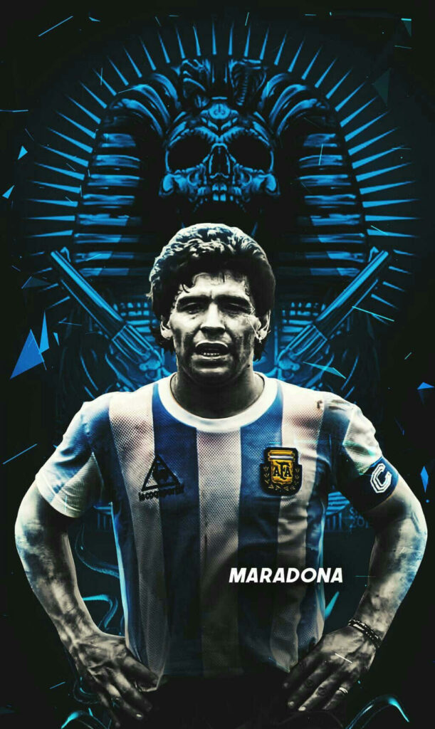 Legendary Glory: Diego Maradona's Eternal Brilliance in Captivating Digital Art Wallpaper