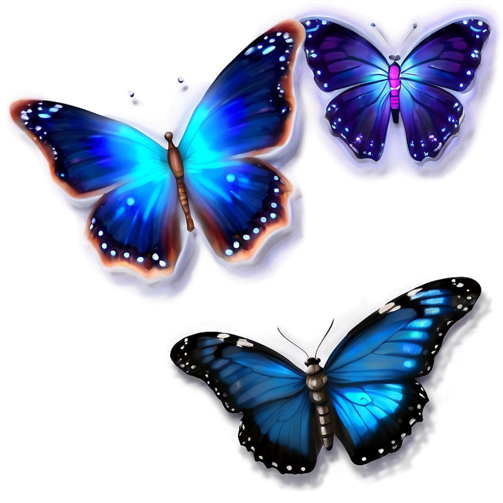 Glowing Blue Butterflies Wallpaper: Vibrant Gradient Background