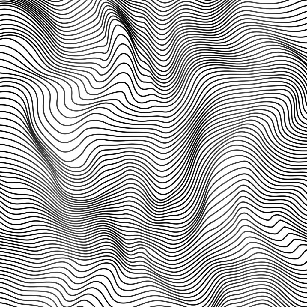 Fluid Black Line Abstract Wallpaper for Dynamic Background Décor