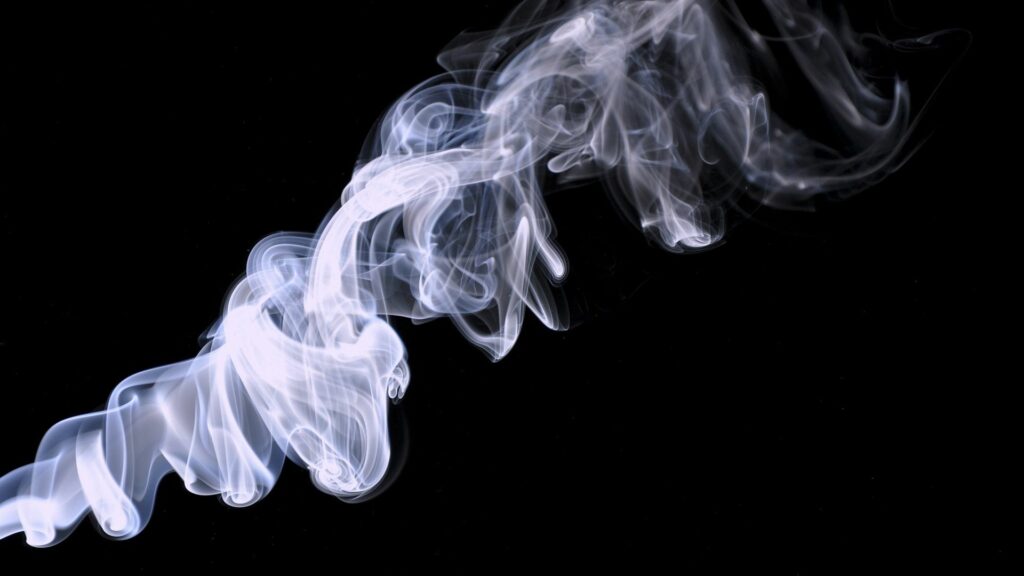 Captivating White Smoke Wallpaper on Solid Black Background 1920x1080