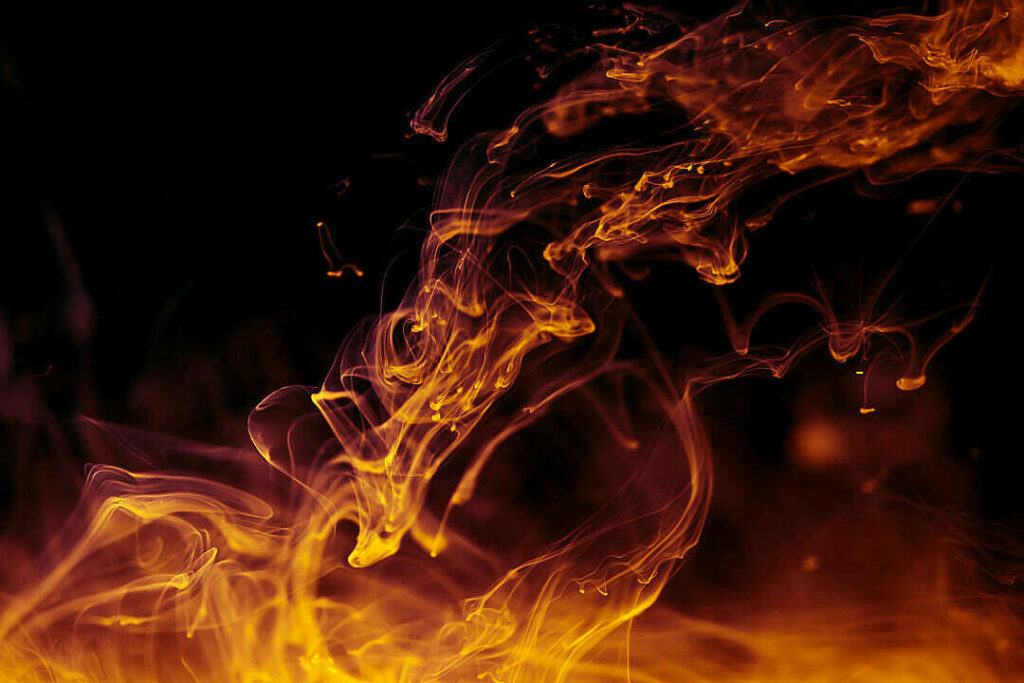 Abstract Yellow Flames Wallpaper on Black Background - HD Art