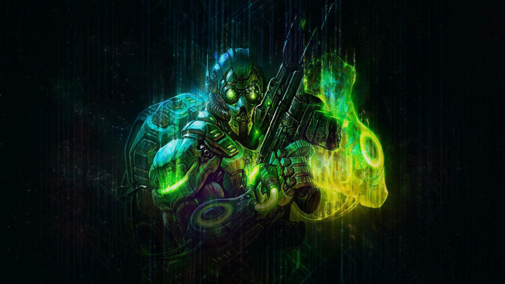 Robotic Warfare in a Rainy Night - Sick Robot Machine Gun Wallpaper
