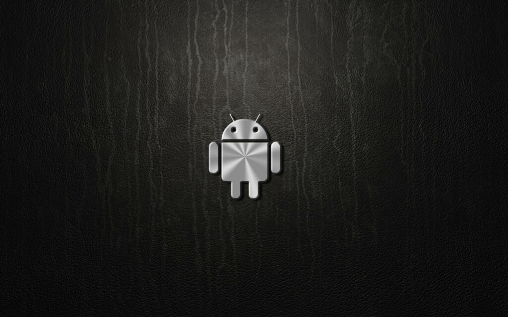 Sleek Android Emblem on Luxurious Leather: Modern Desktop Wallpaper