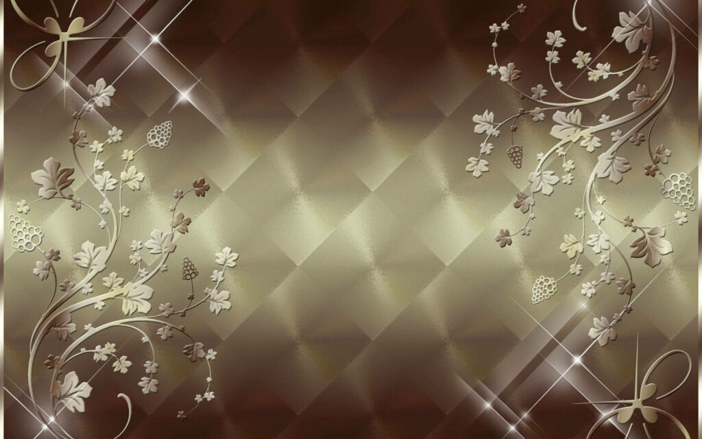 Metallic Garden: A Stunning Embossed Flower Wallpaper on a Metallic Canvas
