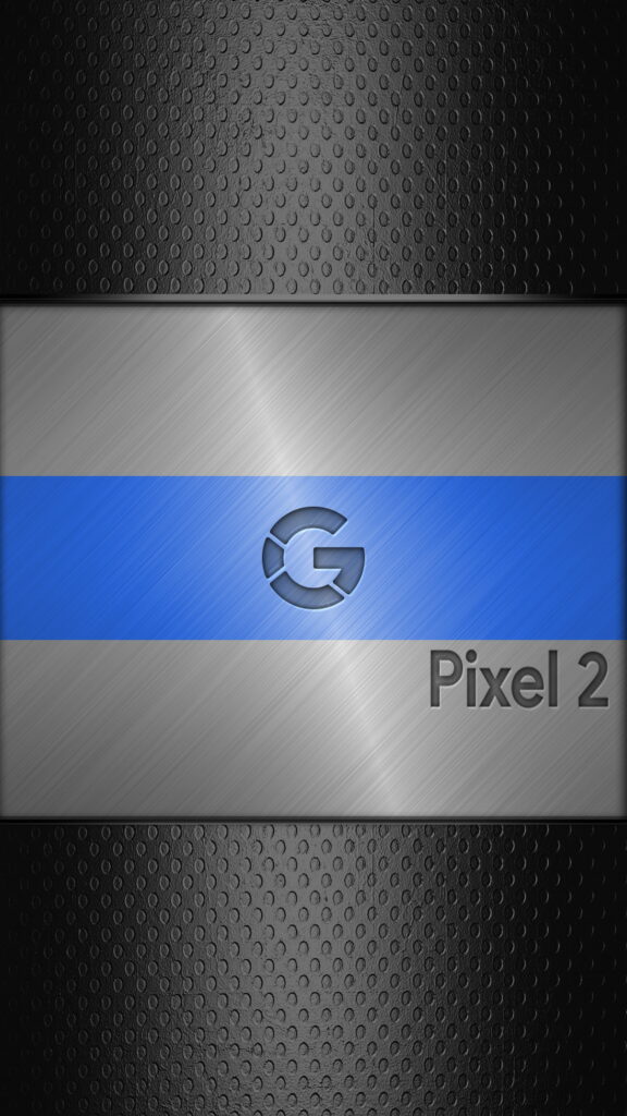 Metallic Blue Pixel 2: Google Logo Embraces HD Phone Wallpaper with a Stock Wallpaper Background