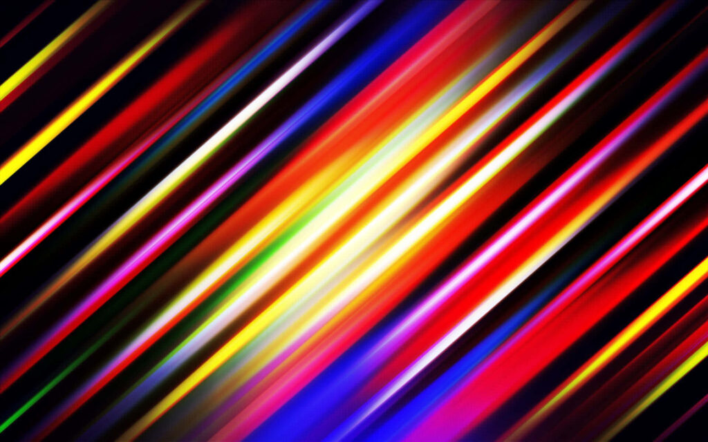 Mesmerizing Multicolored Light Display: Abstract Metallic Rainbow Illumination on Ebony Canvas Wallpaper