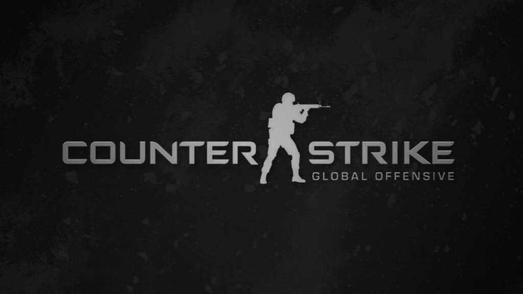 Reflective Brilliance: Striking Counter Strike Global Offensive Logo with Subtle Watermark Effect Wallpaper