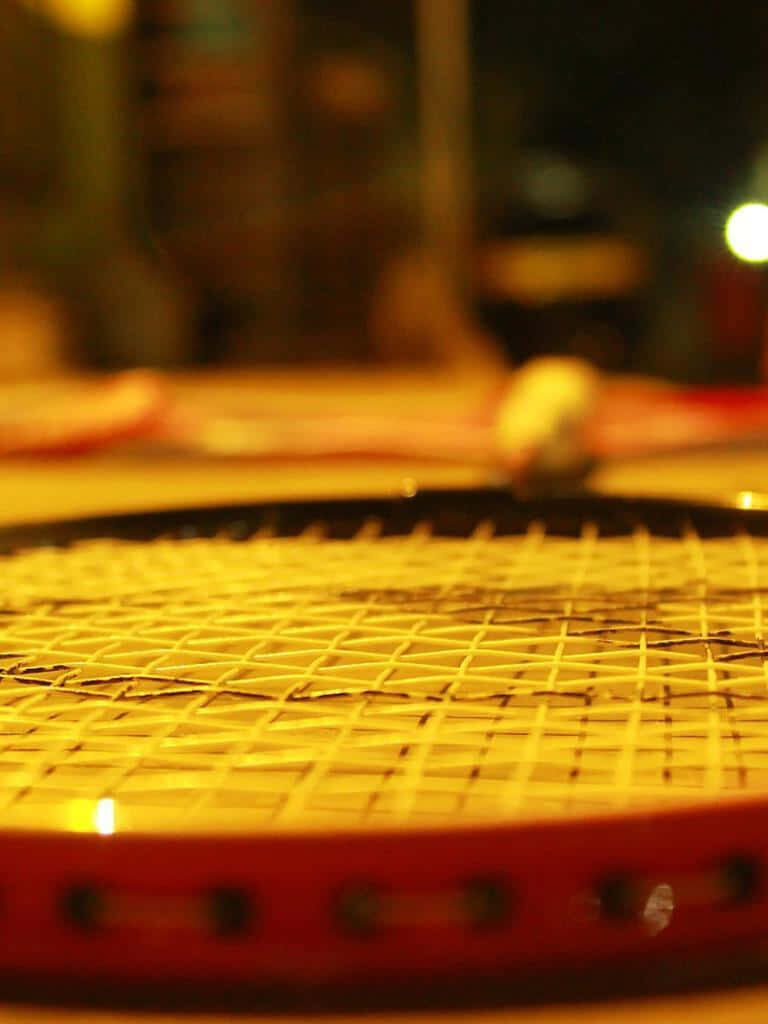 Brilliant Reflections on a Metal Badminton Racket Wallpaper