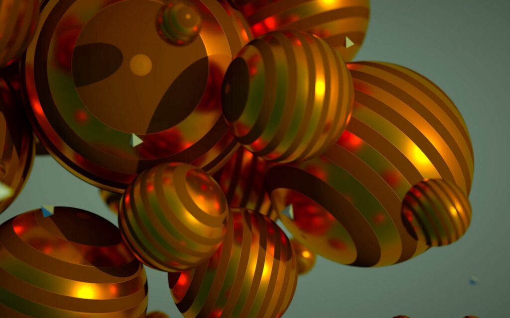 Metallic Striped Spheres in Space - 1920x1200 Wallpaper