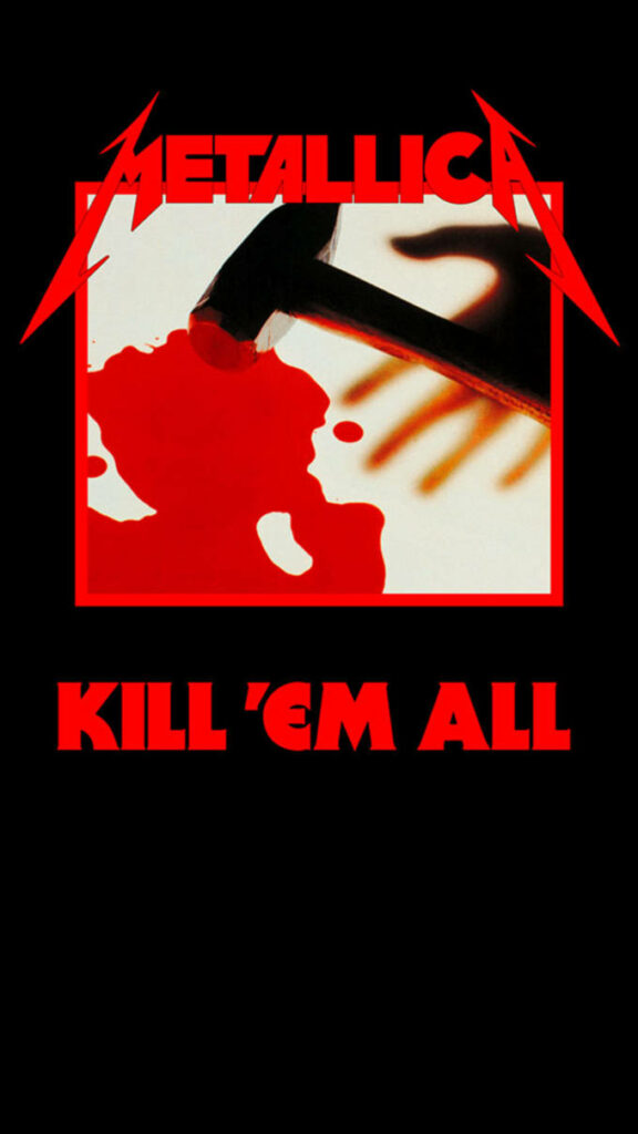 Metallica 'Kill 'Em All' Wallpaper: Bold Blood-Spattered Art