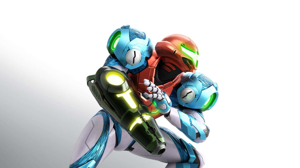 Thrilling Metroid Dread Wallpaper: Samus Aran in Power Suit
