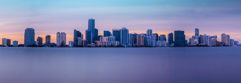 Stunning Miami Skyline Wallpaper - Sunset Reflections & Skyscrapers