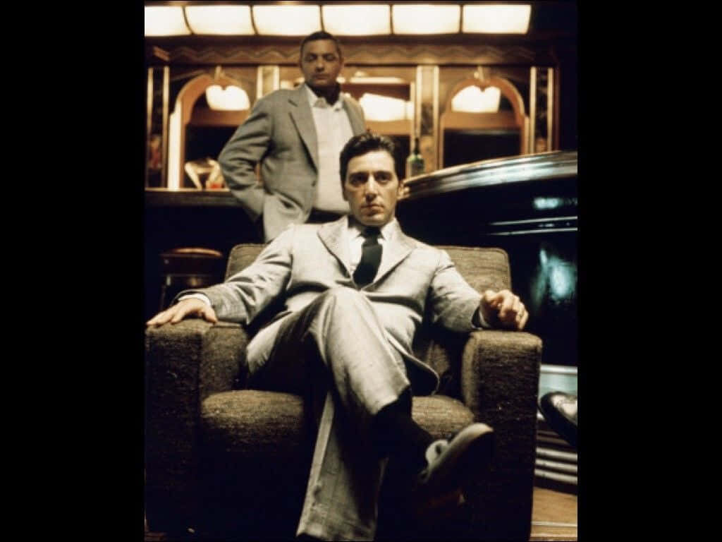Michael Corleone Exudes Power: Classic Wallpaper Scene with Al Neri