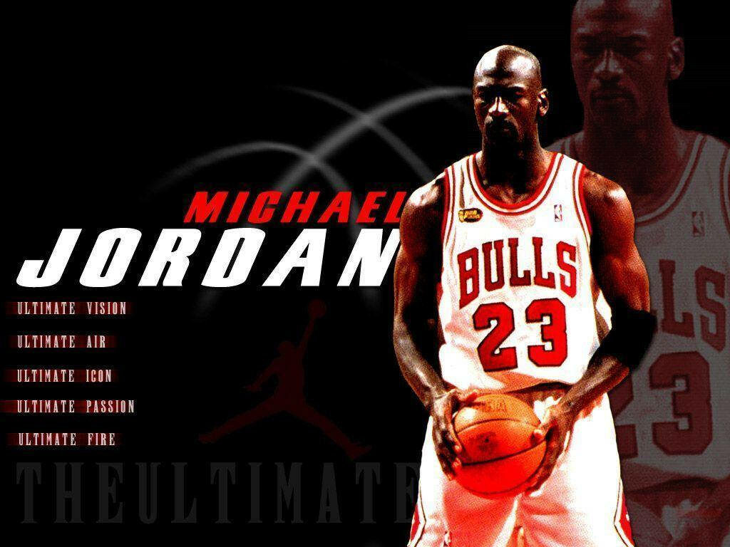 Magic on the Court: Commemorating Michael Jordan's Iconic Basketball Journey in the Classic Jordan Uniform Wallpaper