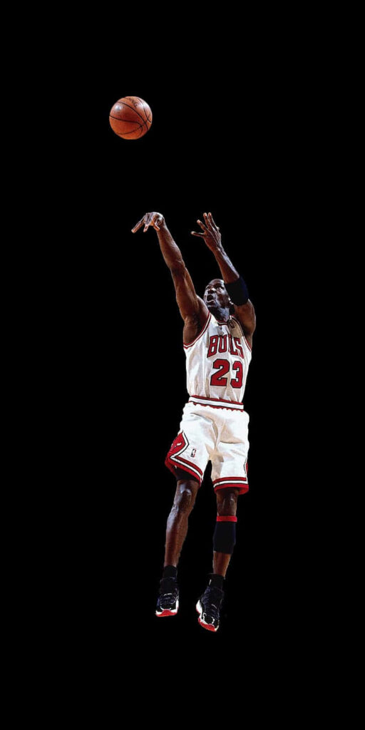Defying Gravity: Michael Jordan Dominates with Unwavering Focus Wallpaper in 720p HD 728x1456 Resolution