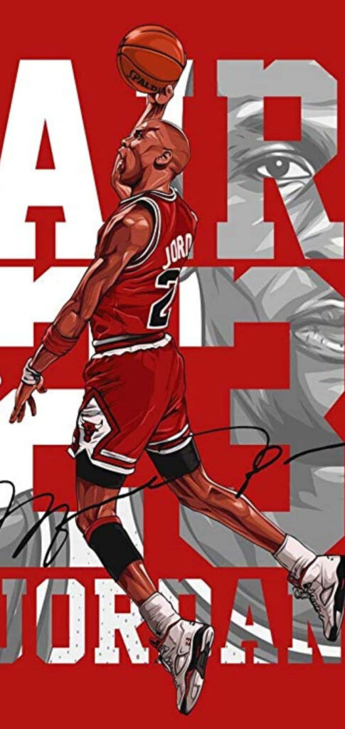 Dunk Master: Michael Jordan Leaves us in Awe with his iPhone-Sized Fan Art Wallpaper