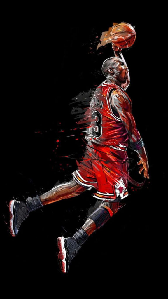 Jordan's Airborne Majesty: a Digital Masterpiece Imprinting the Electrifying Dunk Wallpaper