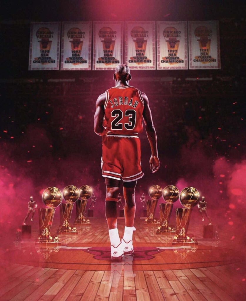 The Reign of #23: Michael Jordan Dominating as a Chicago Bulls Legend Wallpaper