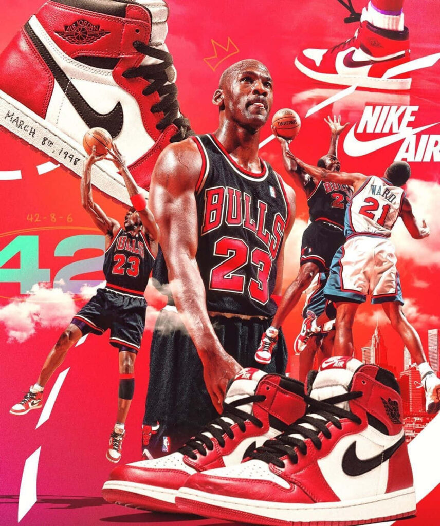 Nike's Iconic Air Jordan Collection: A Dynamic Wallpaper Celebrating Michael Jordan's Evolution in Basketball