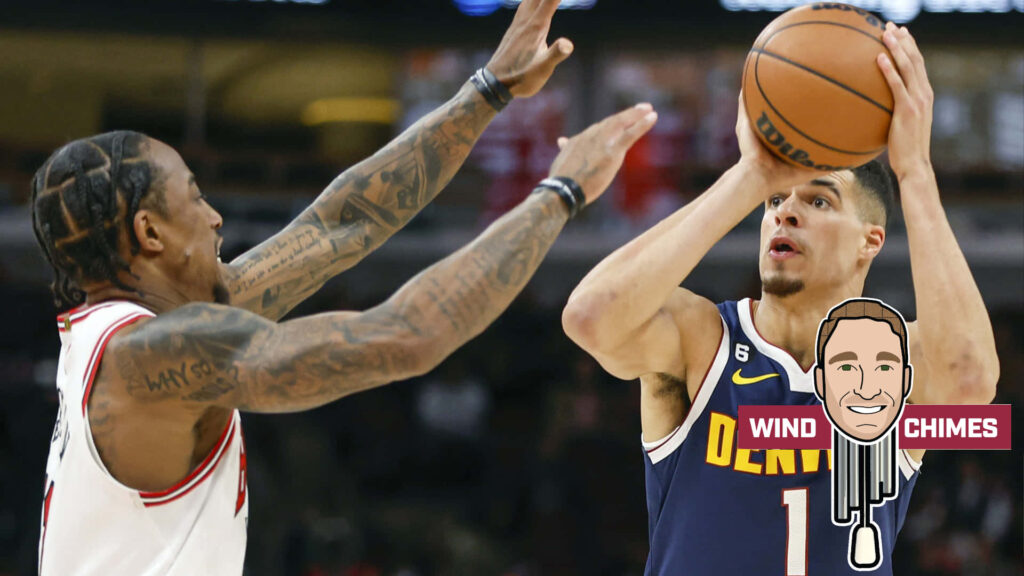 Michael Porter Jr Denver Nuggets shooting basketball in game dynamic intense action wallpaper