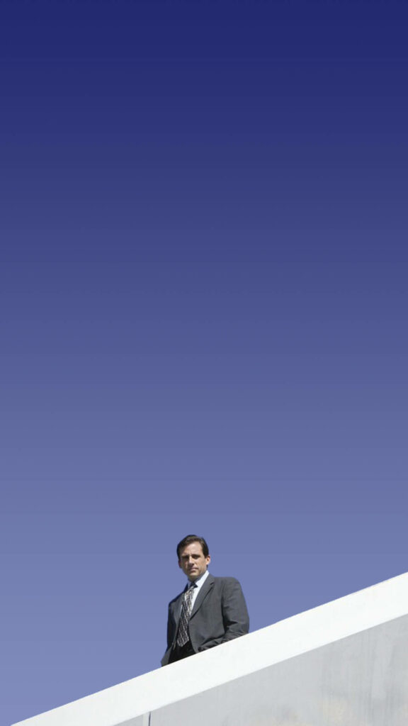 Michael Scott Reflects: Serene Blue Sky Wallpaper Background