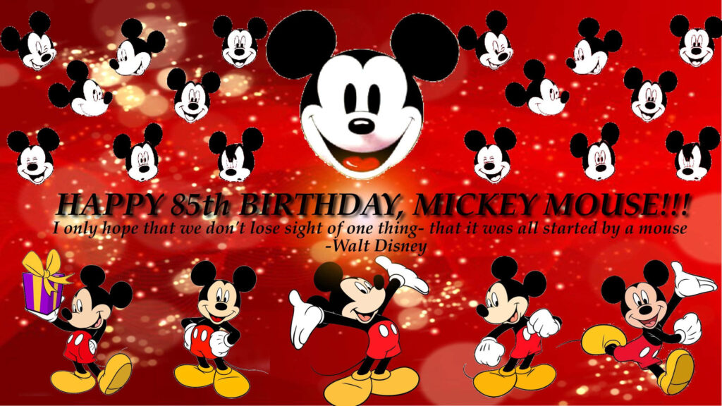 Mickey Mouse 85th Birthday Wallpaper: Vibrant Celebration & Quotes