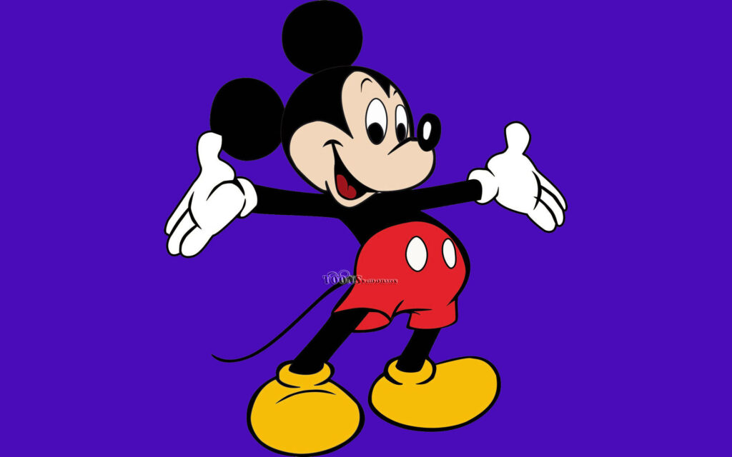 Mickey Mouse on a Dreamy Blue Canvas: Enchanting Disney Desktop Delight Wallpaper
