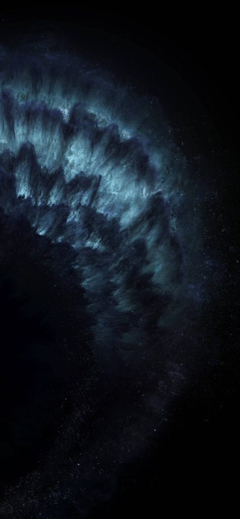iPhone 11 Pro Midnight wallpaper with abstract deep blue and black swirling waves background