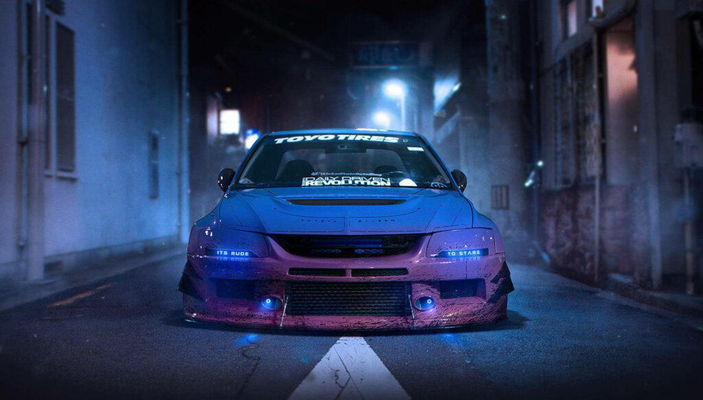 Gorgeous JDM Beast Finding Solitude in the Enigmatic Night Streets Wallpaper