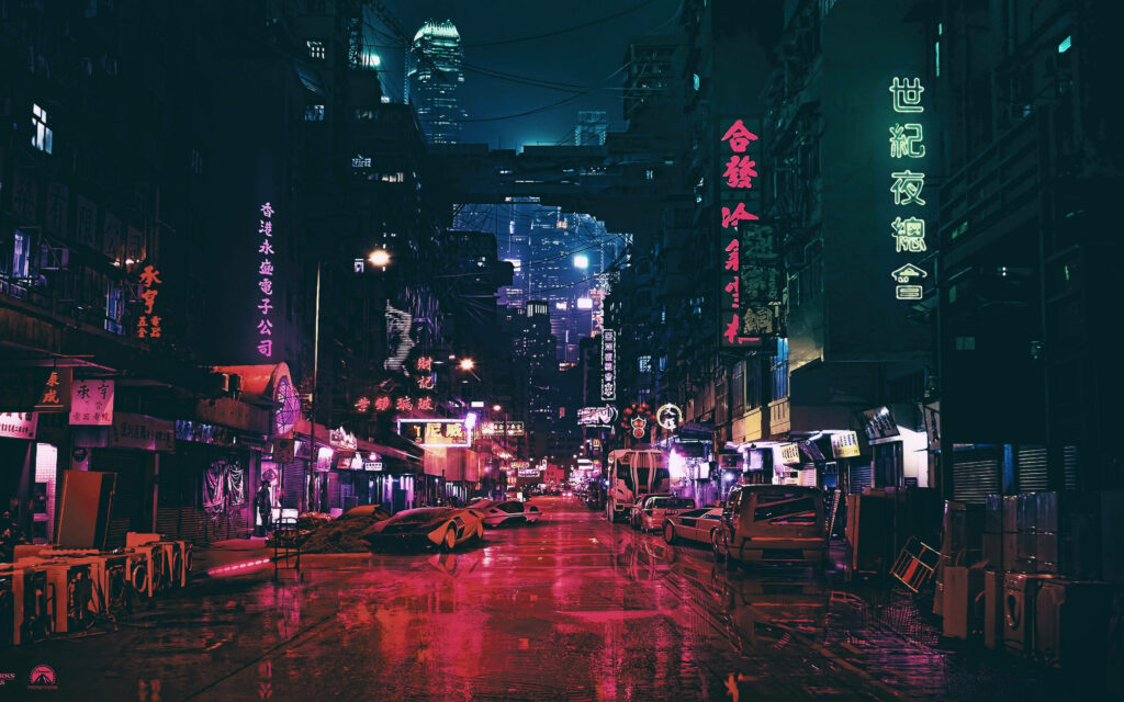 Midnight Magic: Bathed in Synthwave Neon Delights Wallpaper
