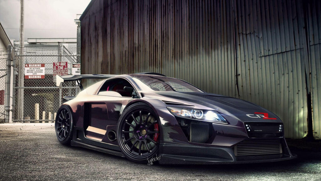 Midnight Purple Masterpiece: Unleashing the Thrills of a Custom Sports Car – Full HD Car Background Delight Wallpaper