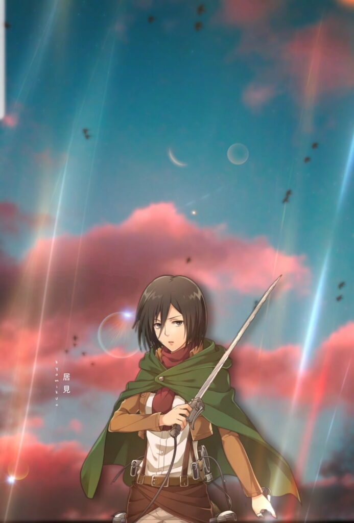 Guardian Legacy: Mikasa Ackerman Reigns Over Titans in Stunning HD Anime Wallpaper