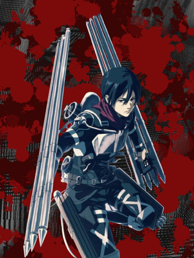 Mikasa Ackerman: The Unyielding Protector - A Stunning Anime Phone Wallpaper