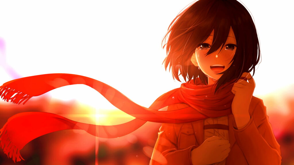 Warrior of Humanity: HD Wallpaper showcasing Mikasa Ackerman in Attack on Titan