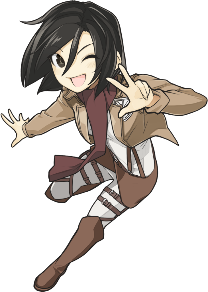 Mikasa Ackerman Winking Wallpaper - Transparent PNG Background