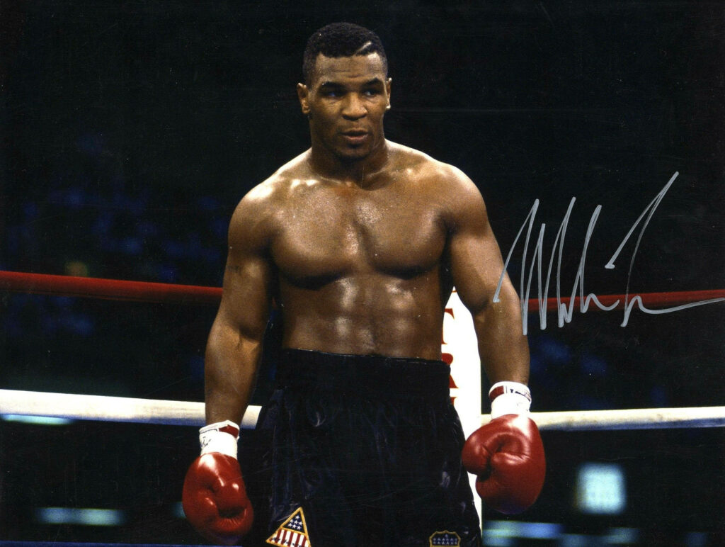 Mike Tyson 4K Signed Wallpaper: Legendary Boxer in the Ring Image