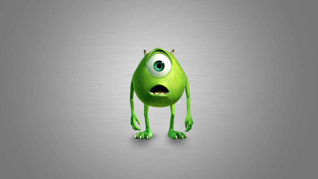 Mike Wazowski Shocked HD Wallpaper - Monsters Inc Gray Background