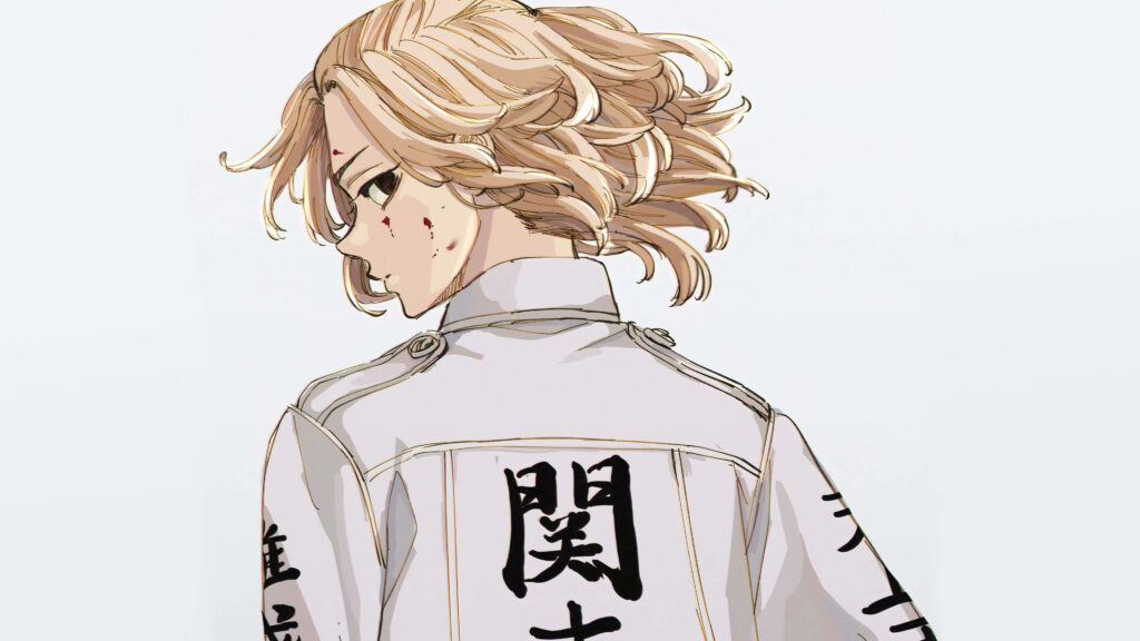 Denim-Clad Delight: Mikey Takes Tokyo in Revengers Manga Wallpaper
