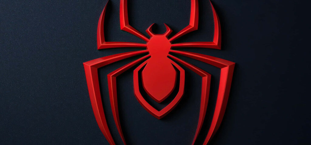 Stylish Miles Morales-Inspired Wallpaper with Iconic Spider-Man Symbol on Textured Dark Background