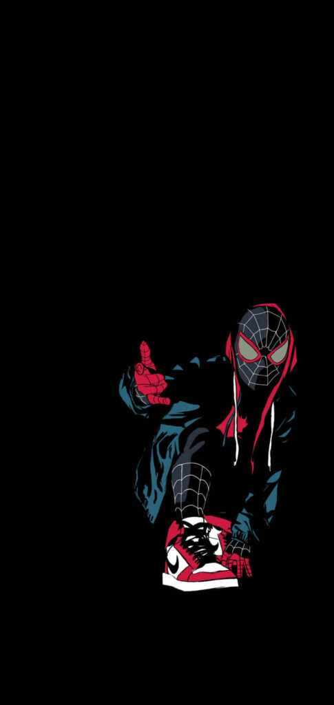 Miles Morales Spider-Man wallpaper in striking black and red suit