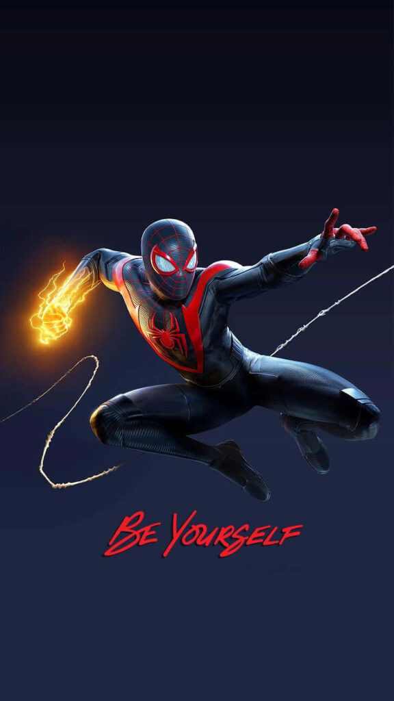 Minimalism: Miles Morales Embracing Individuality in an iPhone Illustration Wallpaper
