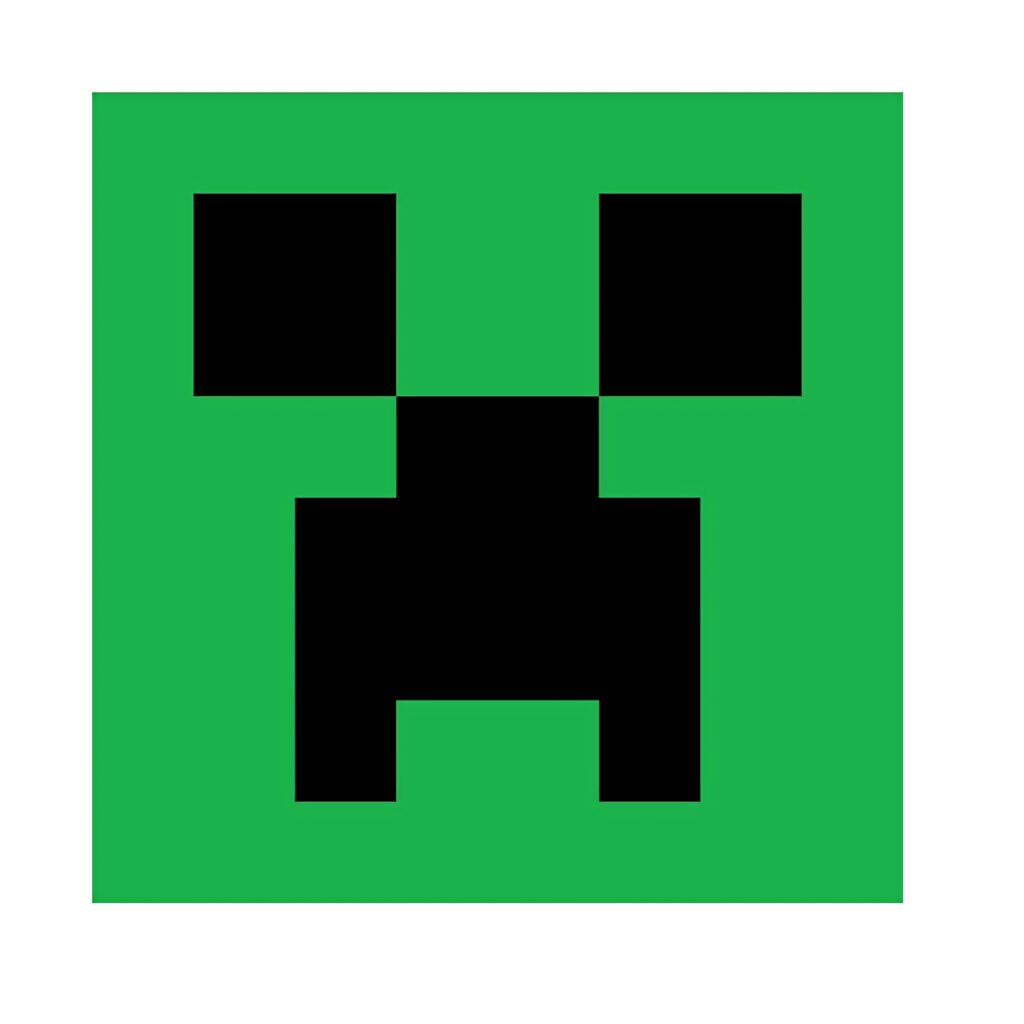 Minecraft Creeper pixelated face wallpaper with bright green background and minimalist design