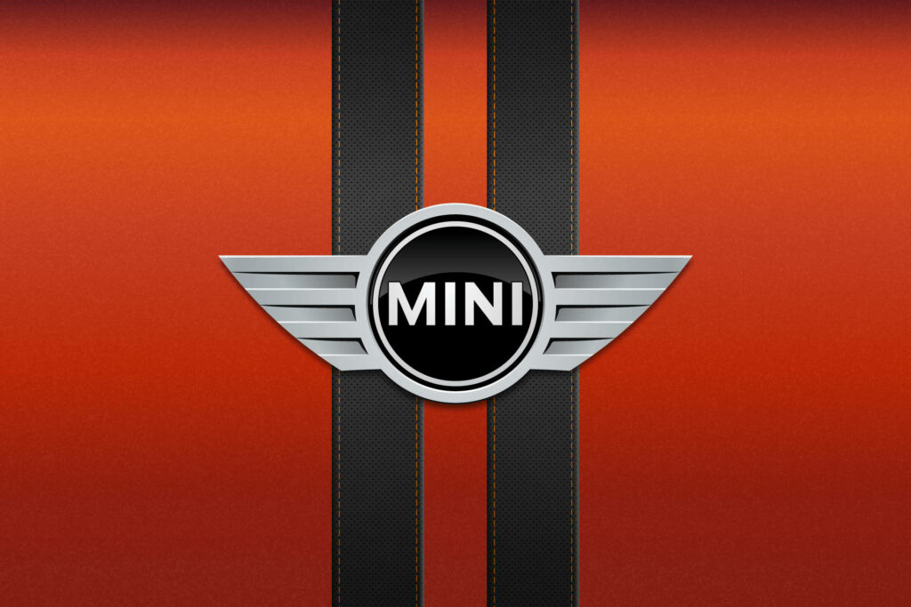 Mini Cooper Logo Wallpaper: Bold Orange & Black Design for Enthusiasts