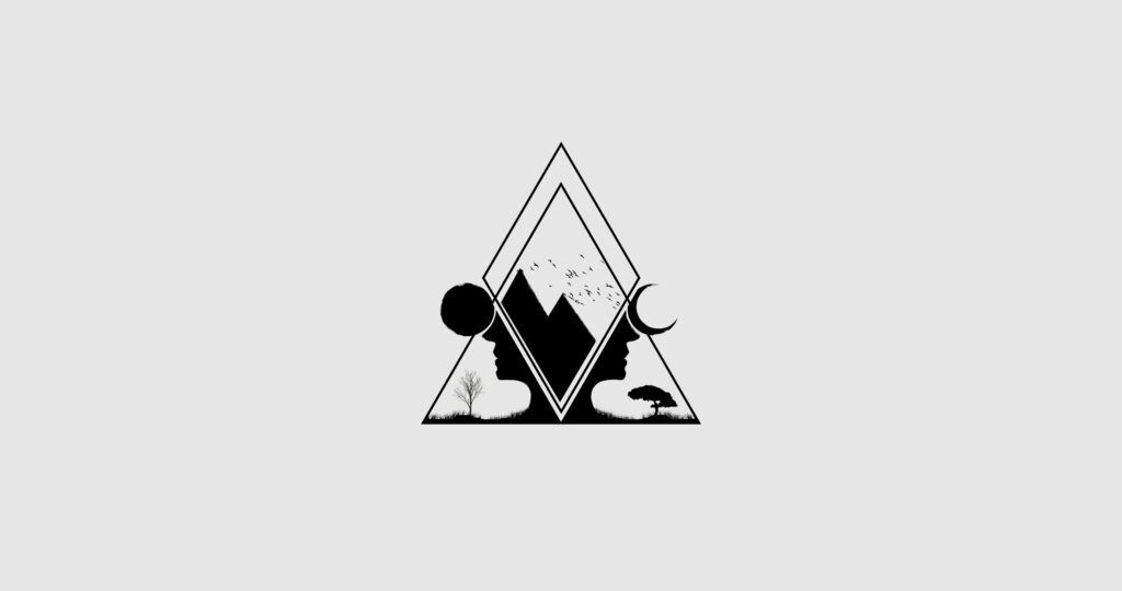 Minimal Black Geometric Phone Wallpaper on Light Gray Background