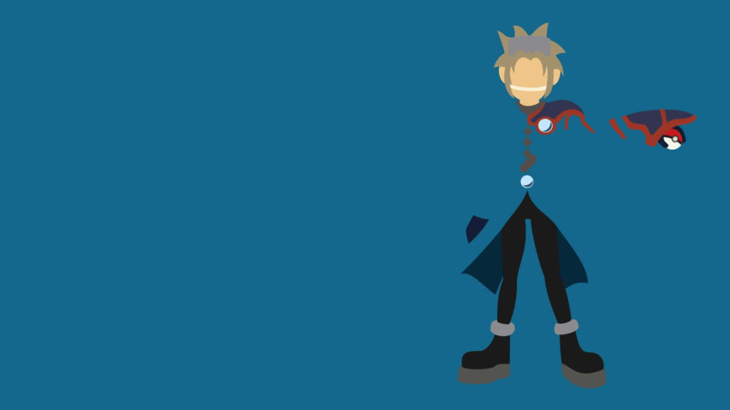 Stunning 1080p Minimalist Wallpaper: Character Silhouette & Poké Ball