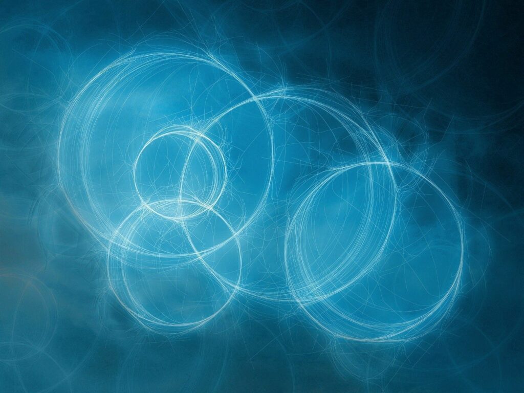 Minimalist Blue Wallpaper: Interconnected Circles & Lines Design