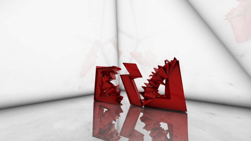 Minimalist 3D Red and White Geometric Wallpaper - HD Background