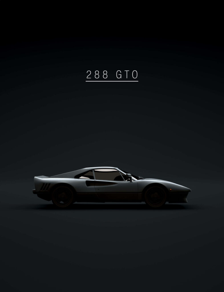 Elegant Minimalist Wallpaper: Classic Car Side Profile 288 GTO