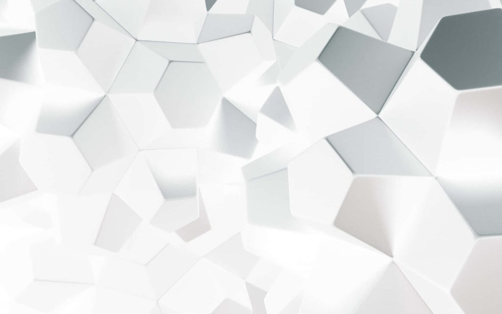 Minimalist 3D white geometric tessellated polygon wallpaper with soft lighting and modern texture